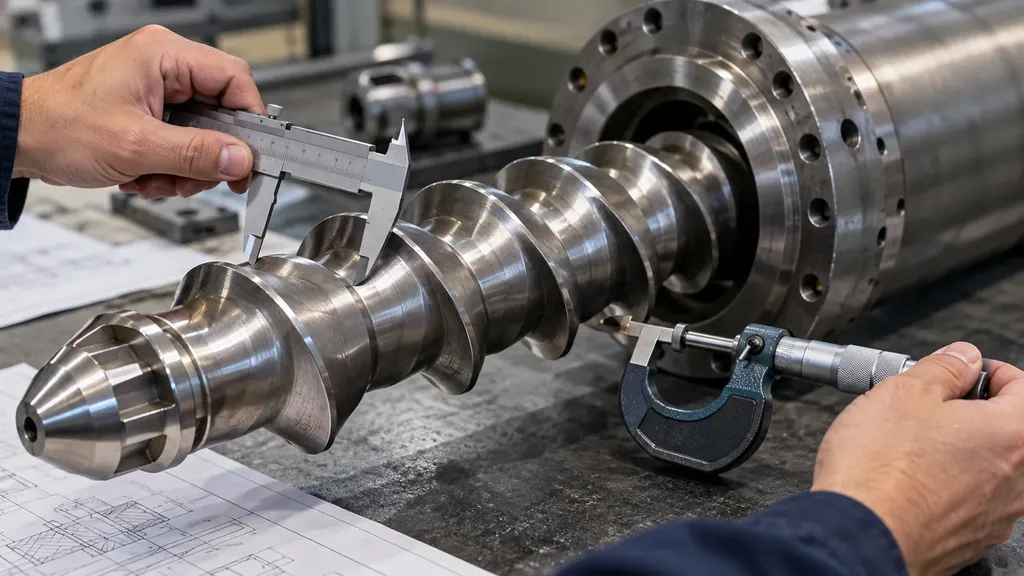 Medição de rosca metálica de equipamento de processamento plástico