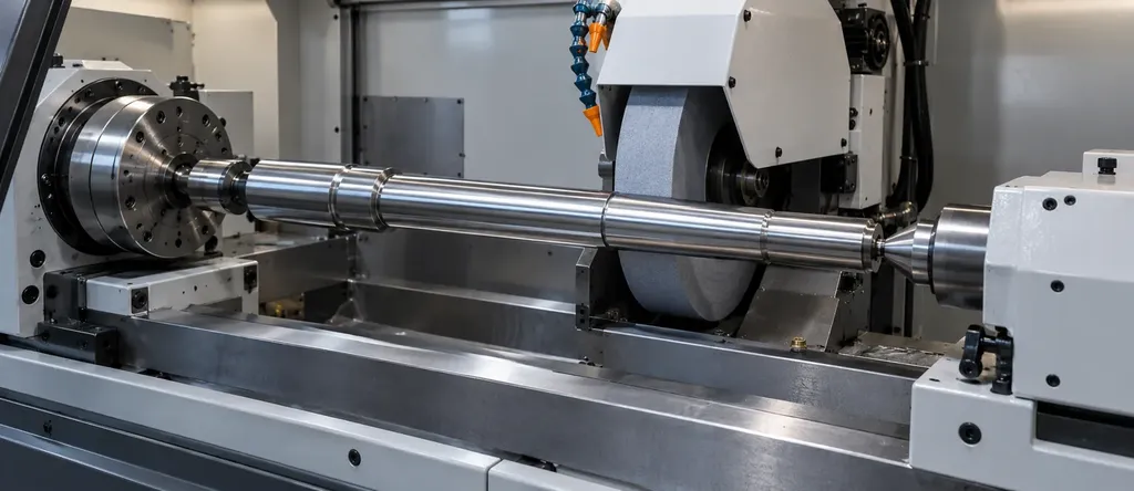 Componente cilíndrico em equipamento de acabamento dimensional